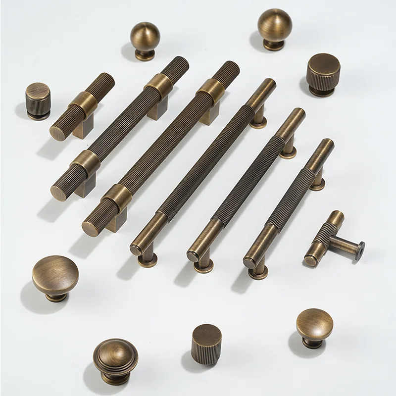 Vintage Brass Drawer Knobs Antique Kitchen Cabinet Storage Handles Wardrobe Closet Pull Kitchen Accessories Furniture Handles