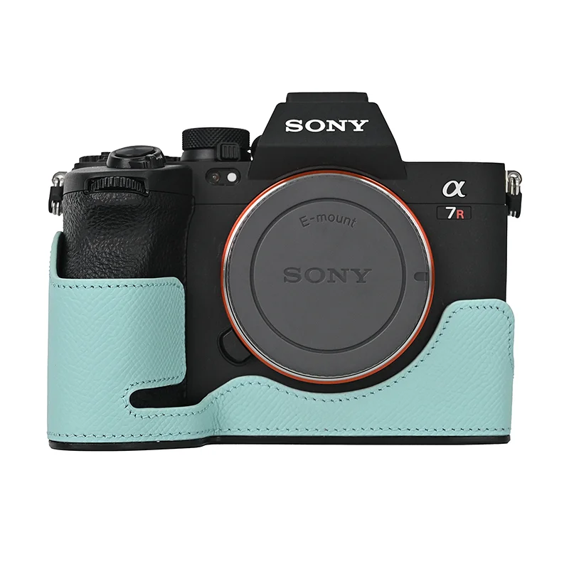 Aluminum Alloy Plate Genuine Leather Case Camera Bag Half Body Base for Sony A7RV A7R V A7R5 Protective Opening Bottom Cover