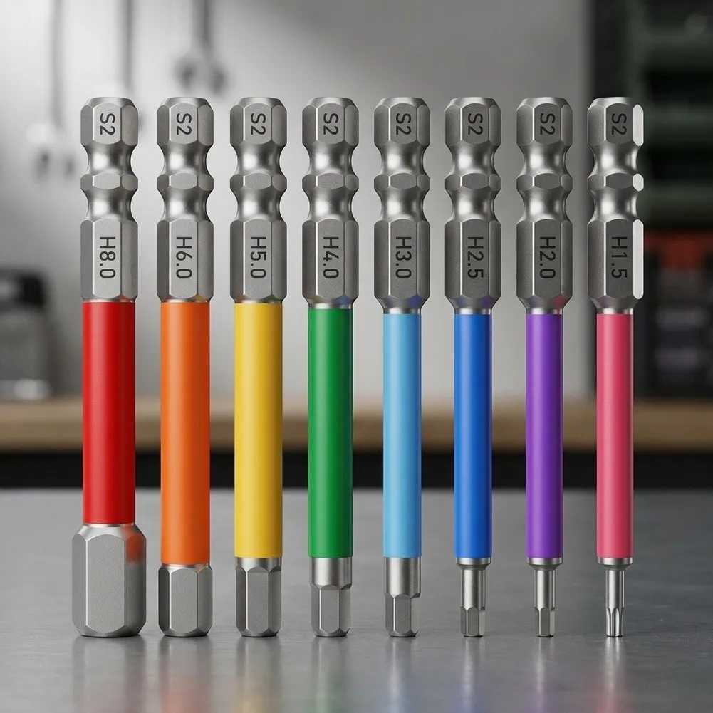 Japan Made Magnetic for Hex Screwdriver Bits Set 2.5mm to 6mm Steel 6.35mm Hex Shank 65mm Long VESSEL for co for inc Tools