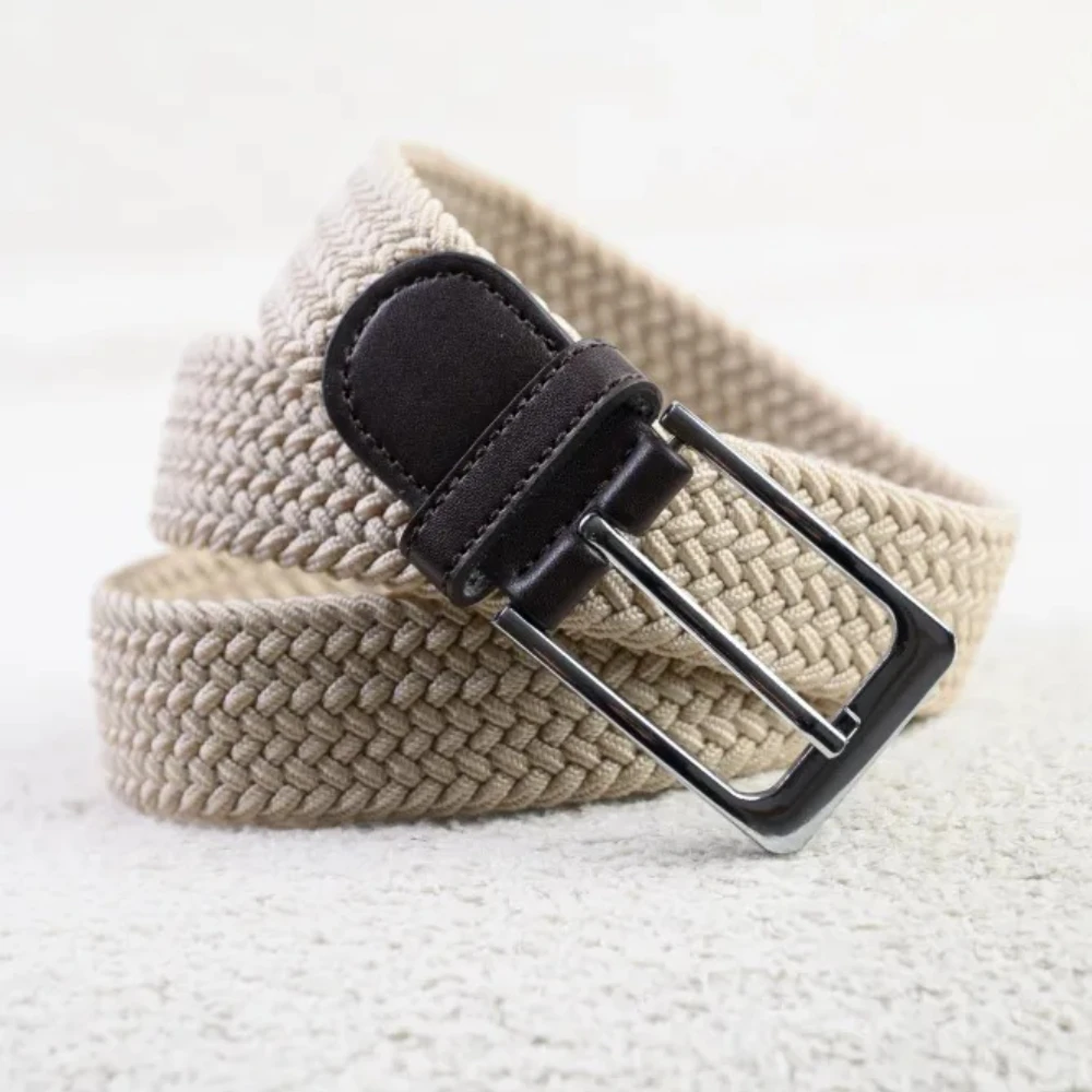 2025 cinto elástico tecido unissex cintura de lona ajustável para homens mulheres negócios diário uso casual atacado