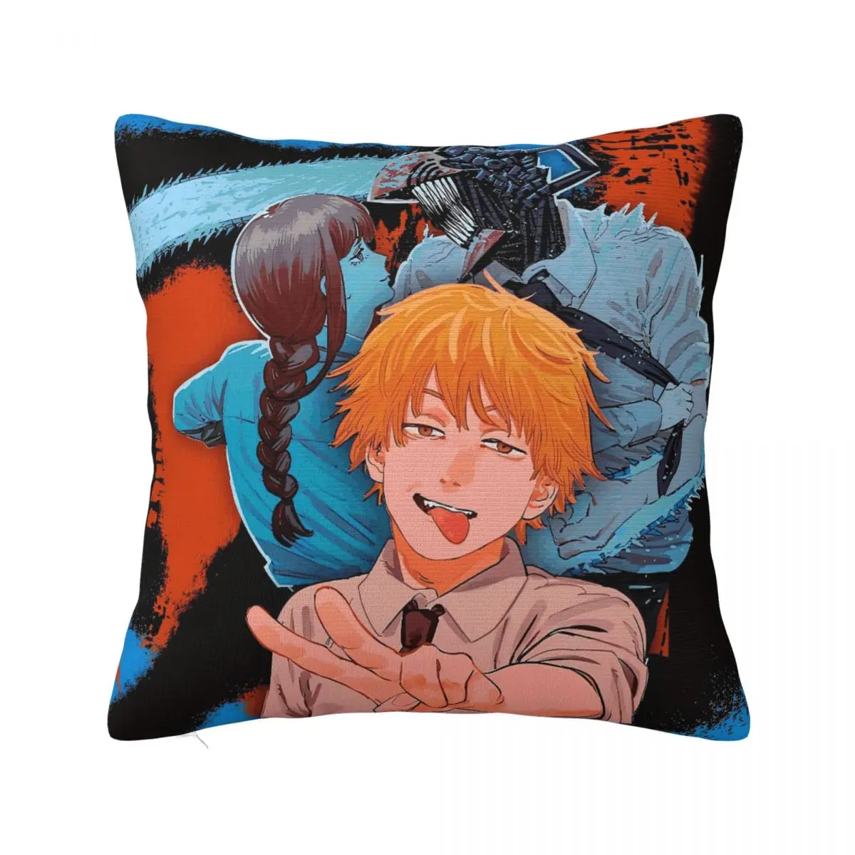 Denji Makima Power Pillow Cases Chainsaw Man Anime Cushion Covers Awesome Zippered Decorative Pillowcase for Sofa 18
