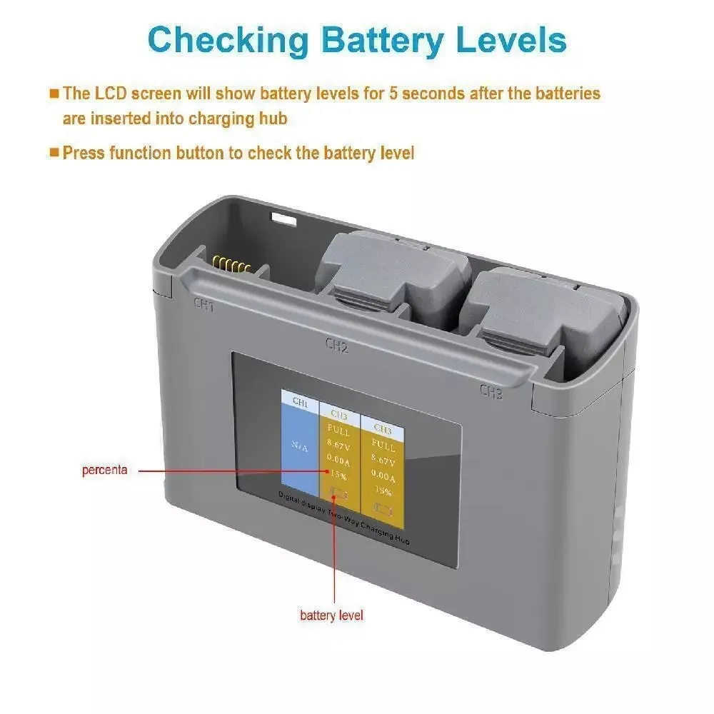 Digital Display Charging Hub For DJI Mini 2 Battery Charger for DJI Mini 3 Pro/Mini SE/Mini 2/Air 2S Power Bank Drone Accessory view 3