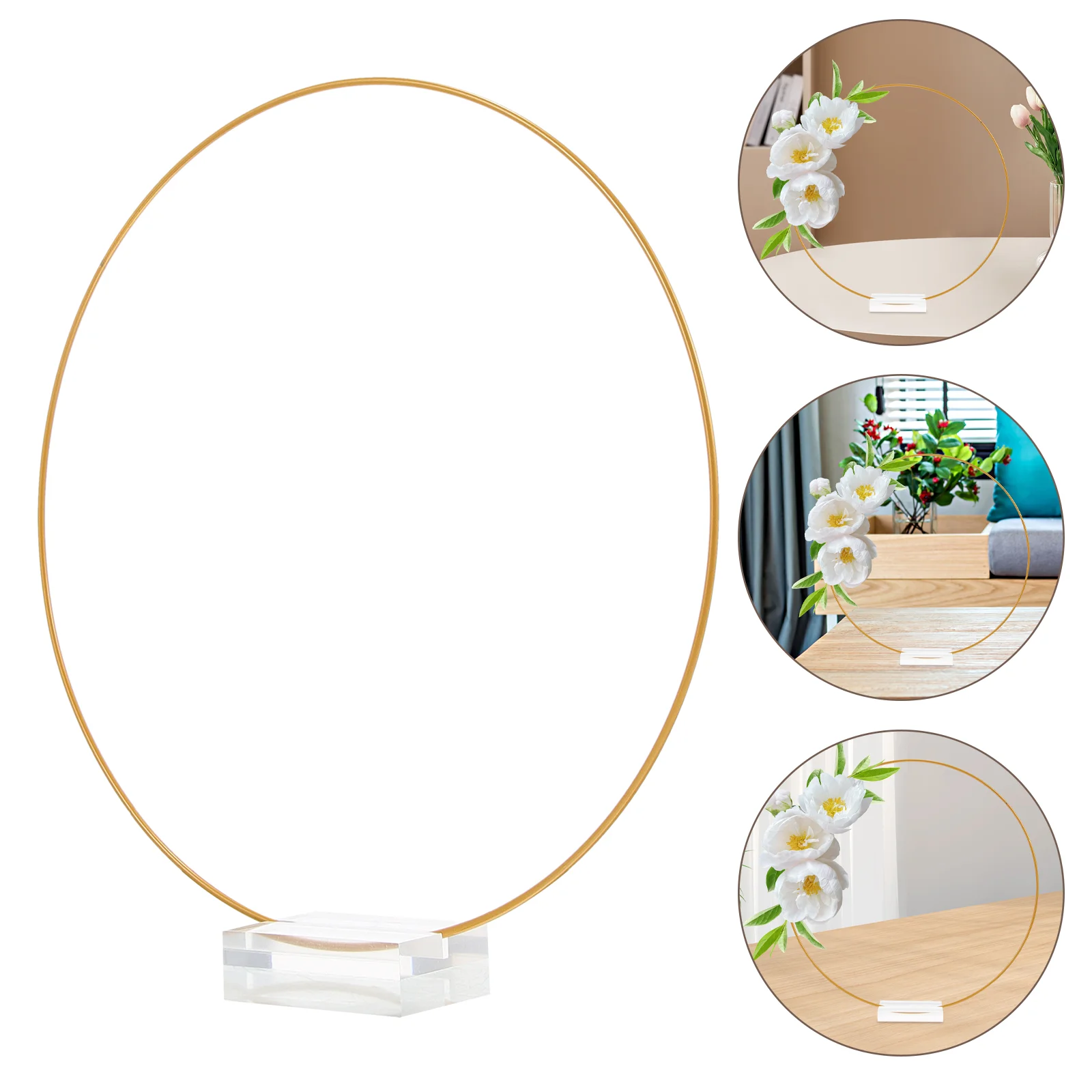 4 Pcs Garland Decoration Macrame Rings Metal Decorative Floral Hoops Acrylic Wreath Wire Frame Multi-function