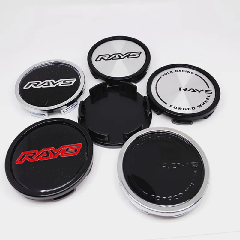 4pcs 58mm Volk Rays Racing Wheel Center Caps Car Styling Accesseries Replacement Dust proof Rims Hub Cover Hubcaps