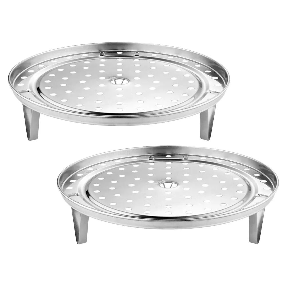 

2pcs Stainless Steel Steam Food Tray for Pot Steaming Cooling Cooking Detachable Stands Dishwasher Safe for Cooking