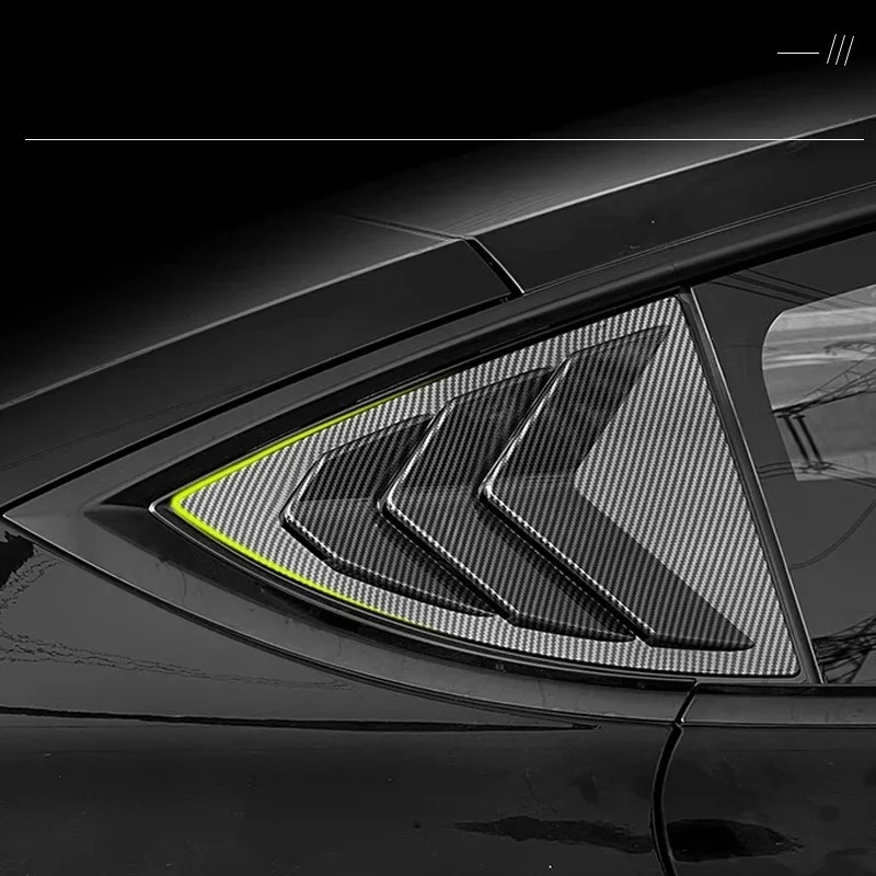 For Tesla Model3/Y Highland Carbon Fiber Shutters Decorative Stickers Rear Triangular Window Protection Modification Accessories