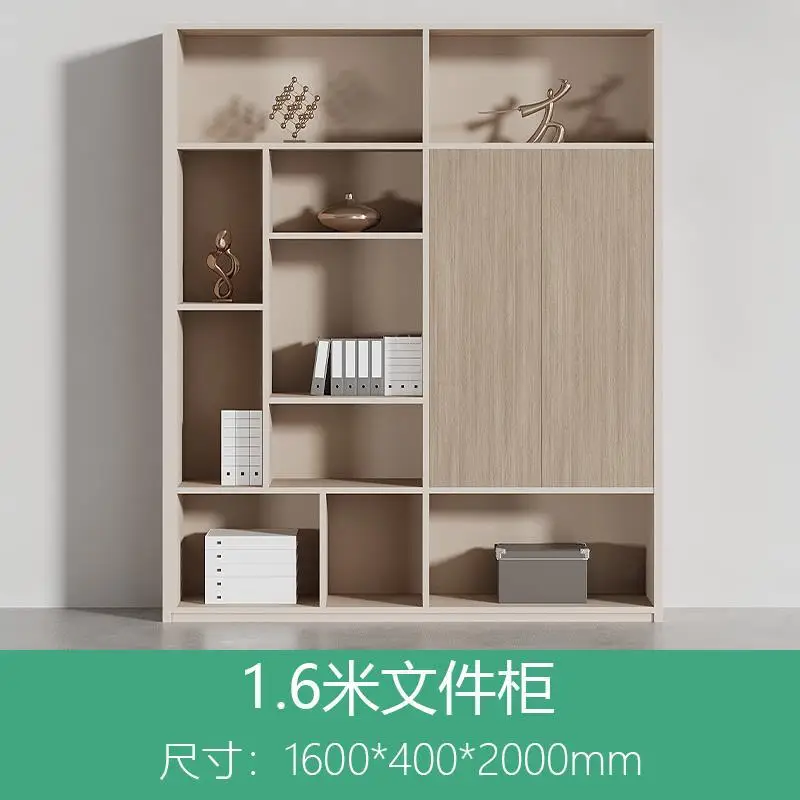 Office File Cabinet Wooden Data Cabinet Locked Furniture Financial Storage Background Bookcase Against the Wall