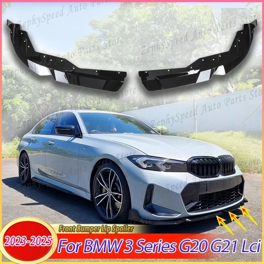 

Car Front Bumper Lip Spoiler Diffuser Splitter For BMW 3 Series G20 G21 Lci 2023 2024 2025 MP Style Guard Deflector Body Kits