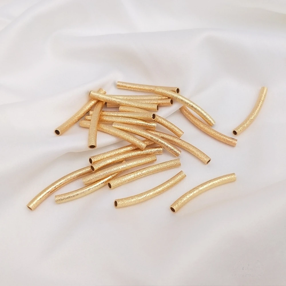 Copper Curved Tube Connector Long Tube Charm Beads Connector 10pcs/lot For DIY Jewelry Making Bracelets Necklace