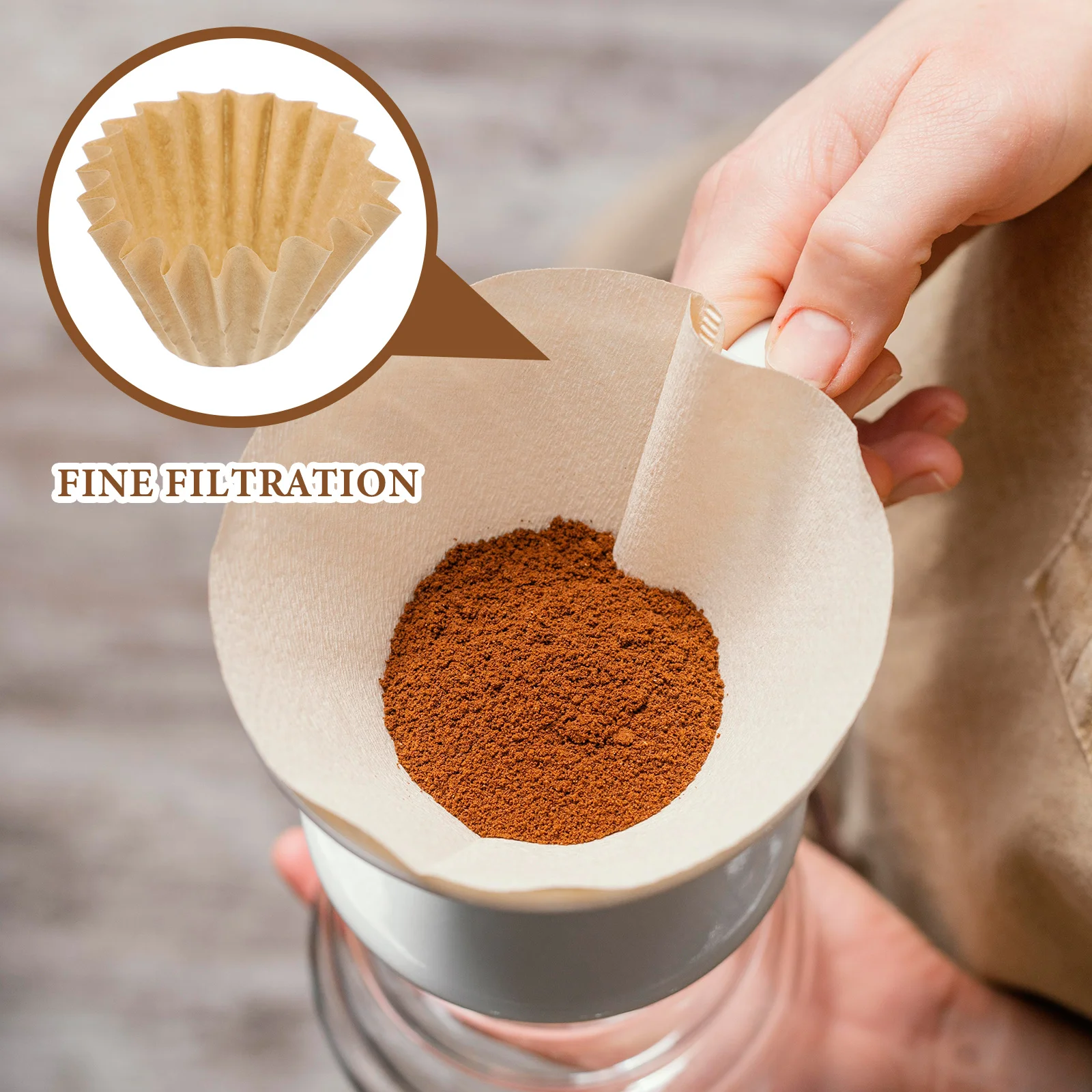 

100Pcs Disposable Coffee Filter Papers Drip Filter Cones No Residue Easy Clean Single Serve Coffee Filtering Cup for Travel Home