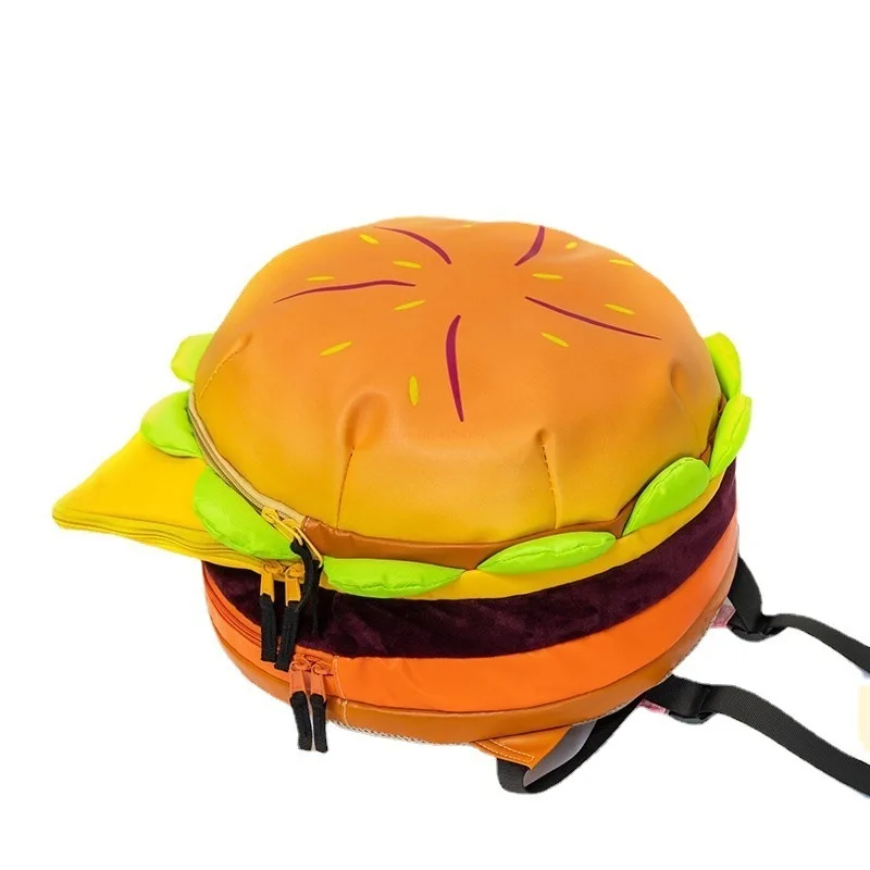 Cartoon Hamburger Backpack Gothic Cheeseburger School Bags High Capacity Korean Fashion Portable Backpacks Stylish Outdoor Bag