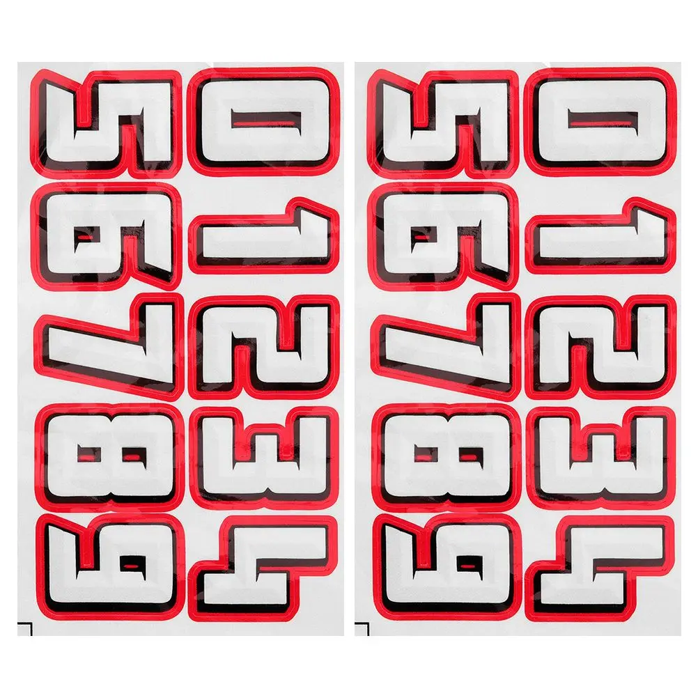 

2 Sets Number Stickers Reflective Film Sports Helmets Softball Baseball Football Training Competitions Digital Decals Long Use