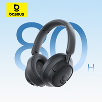 Baseus Bass BH1 Wireless Headphones Bluetooth 6.0 SuperBass 2.0 Over Ear Headset ENC Clear Calls 80hours Playtime Earphones