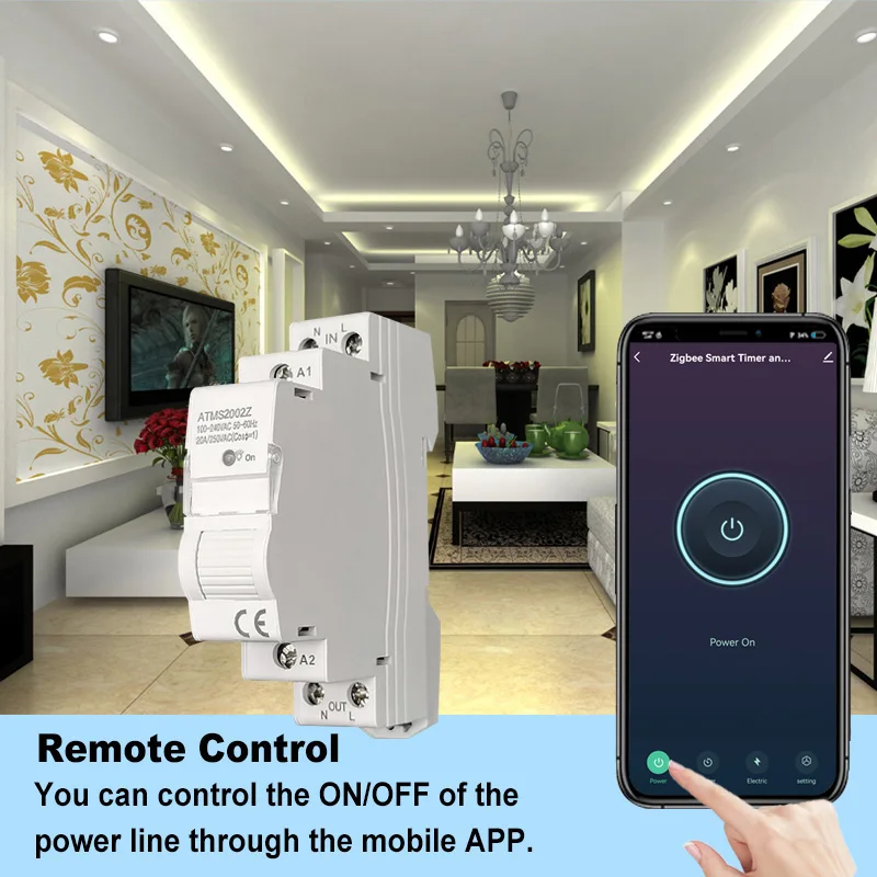 ZigBee Switch 16A 1P KWh Power Monitor Statistik Listrik Tuya Smart Life App Remote Control ON OFF Timer Overload Protection Mendukung Alexa Google Home Zigbee2MQTT