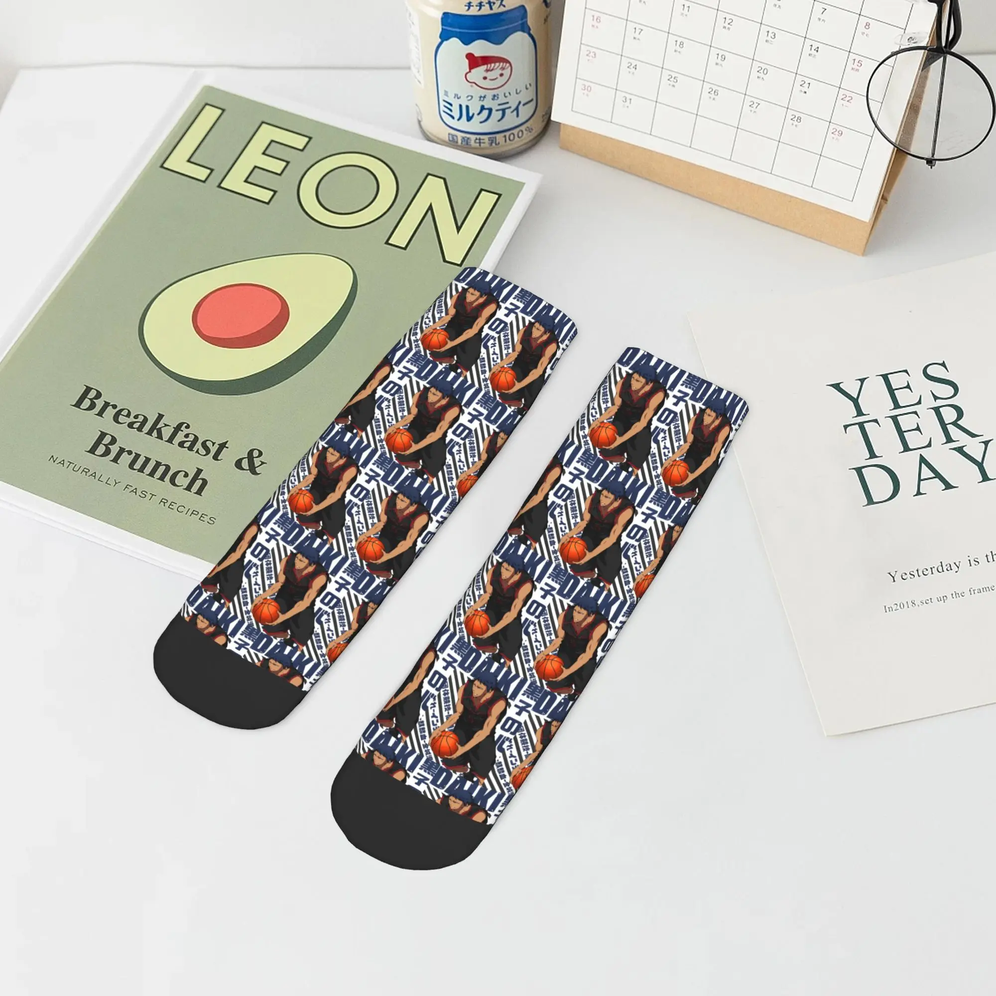 Toutes les saisons Harajuku Basketball Kuroko No Basket Basuke Kaijo chaussettes Sport Tube moyen chaussettes doux mode bas pour hommes femmes