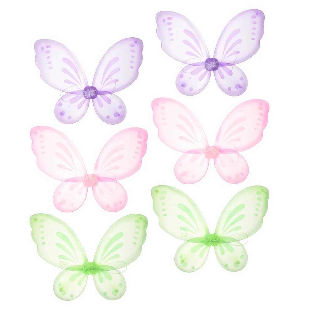 

6Pcs Butterfly Wings Durable Nylon Fairy Wing Cosplay Costume Props Party Photo Dress Up Accessory Fairy Wing