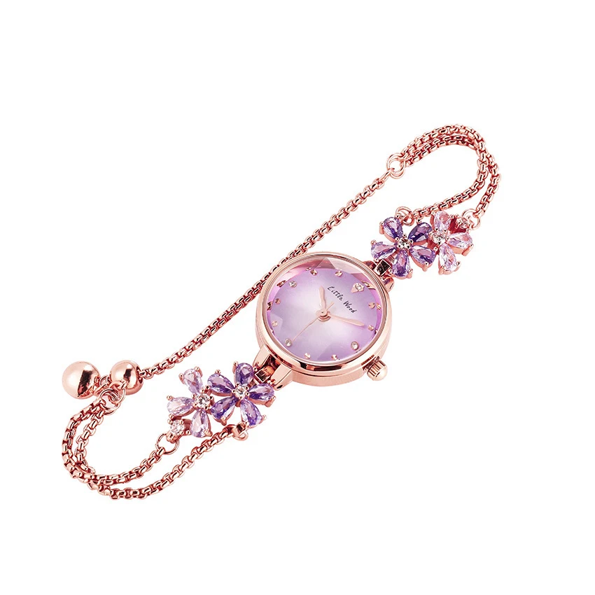 Women\'s Luxury Watch Brand Fashionable and Elegant Violet, Unique Waterproof Quartz Bracelet, Watch and Clock L94