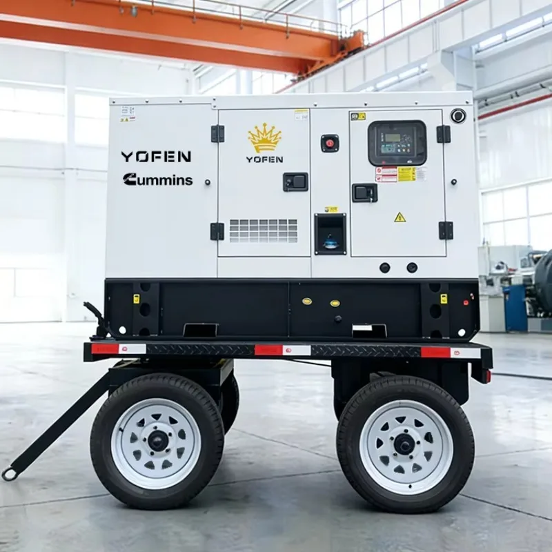 Customized Portable 3-Phase 300KW Diesel Generator Set With Four-Wheel Trailer 150KW Low Noise Mobile Power Plants