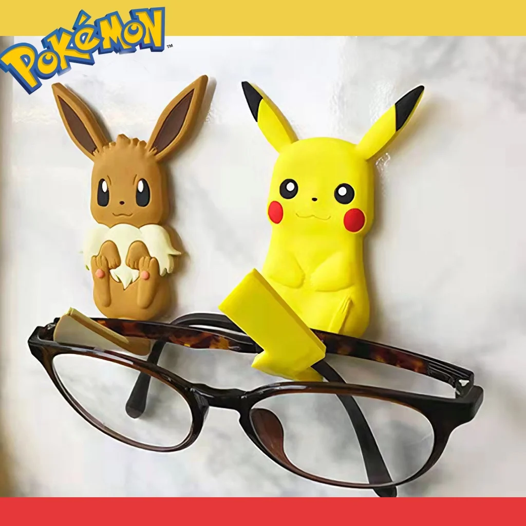 Pokemon Punch-free Hook Cute Anime Figure Pikachu Eeveelution Bathroom Supplies Key Chain Accessories Cartoon Decoration Gift