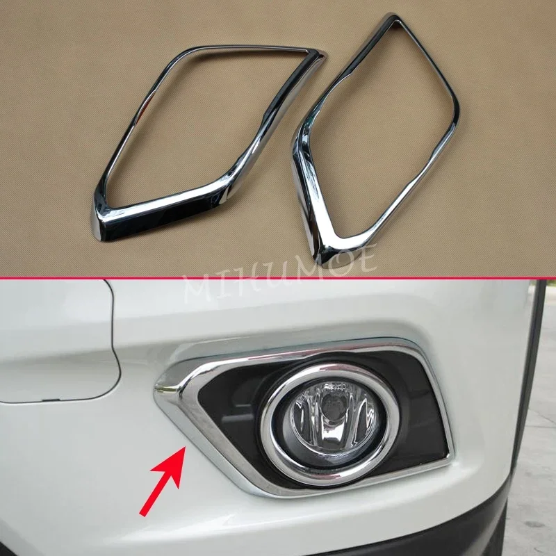 For Nissan X-Trail Rogue T32 2014 2015 2016 Chrome Front Fog Light Lamp Cover Trims Car Styling Accessories