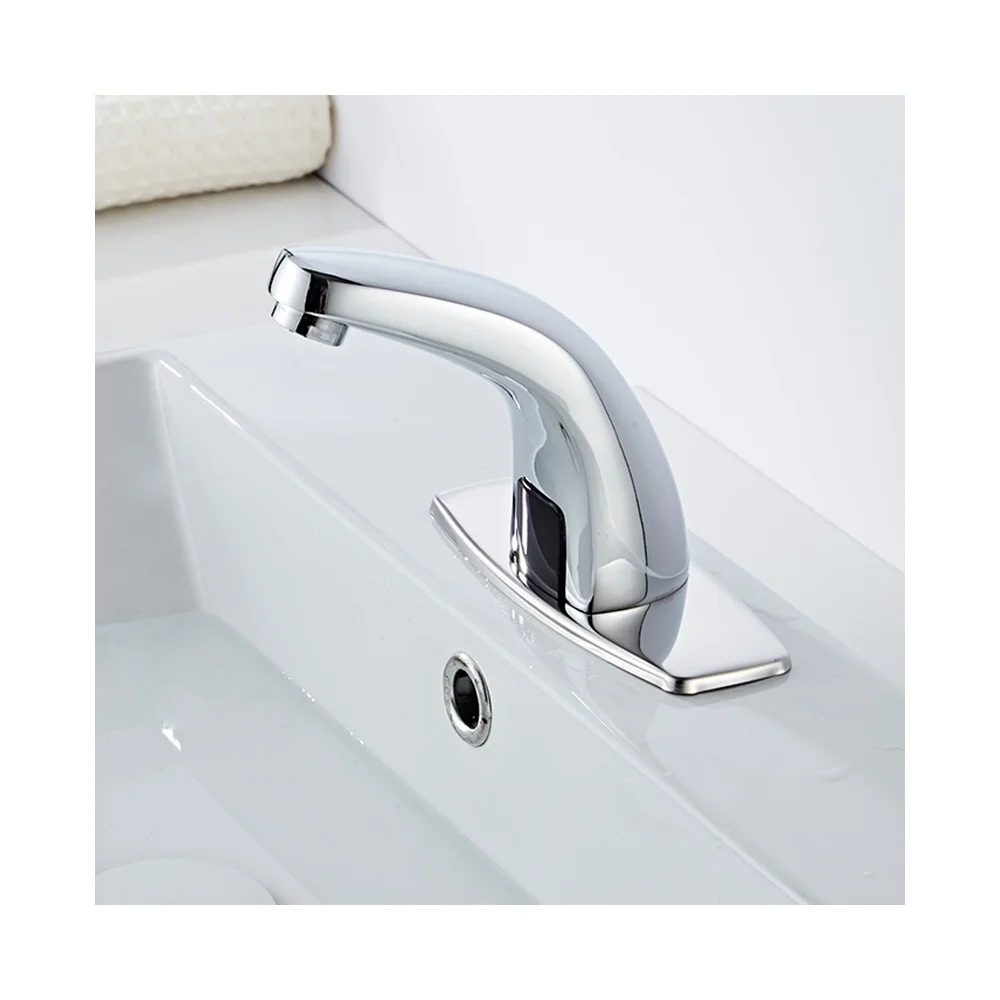 Modern Smart Electronic Induction Sensor Water Tap Factory Direct Sale Single-Hole Bathroom Smart Sensor Faucet