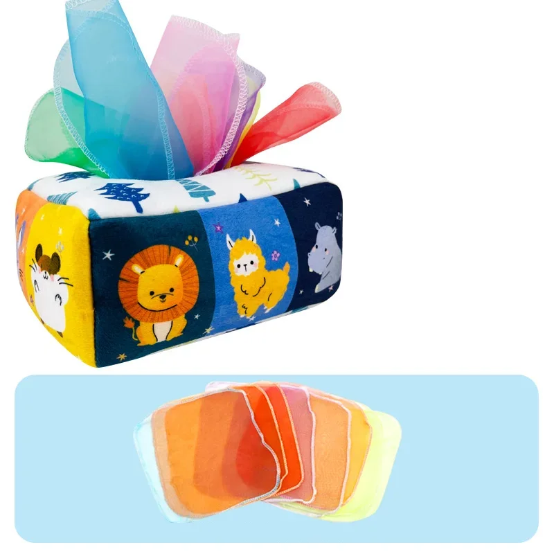 Montessori Spielzeug Magische Tissue Box Baby Pädagogisches Lernen Aktivität Sensorisches Spielzeug für Kinder Finger Übung Beschäftigt Bord Baby Spiel