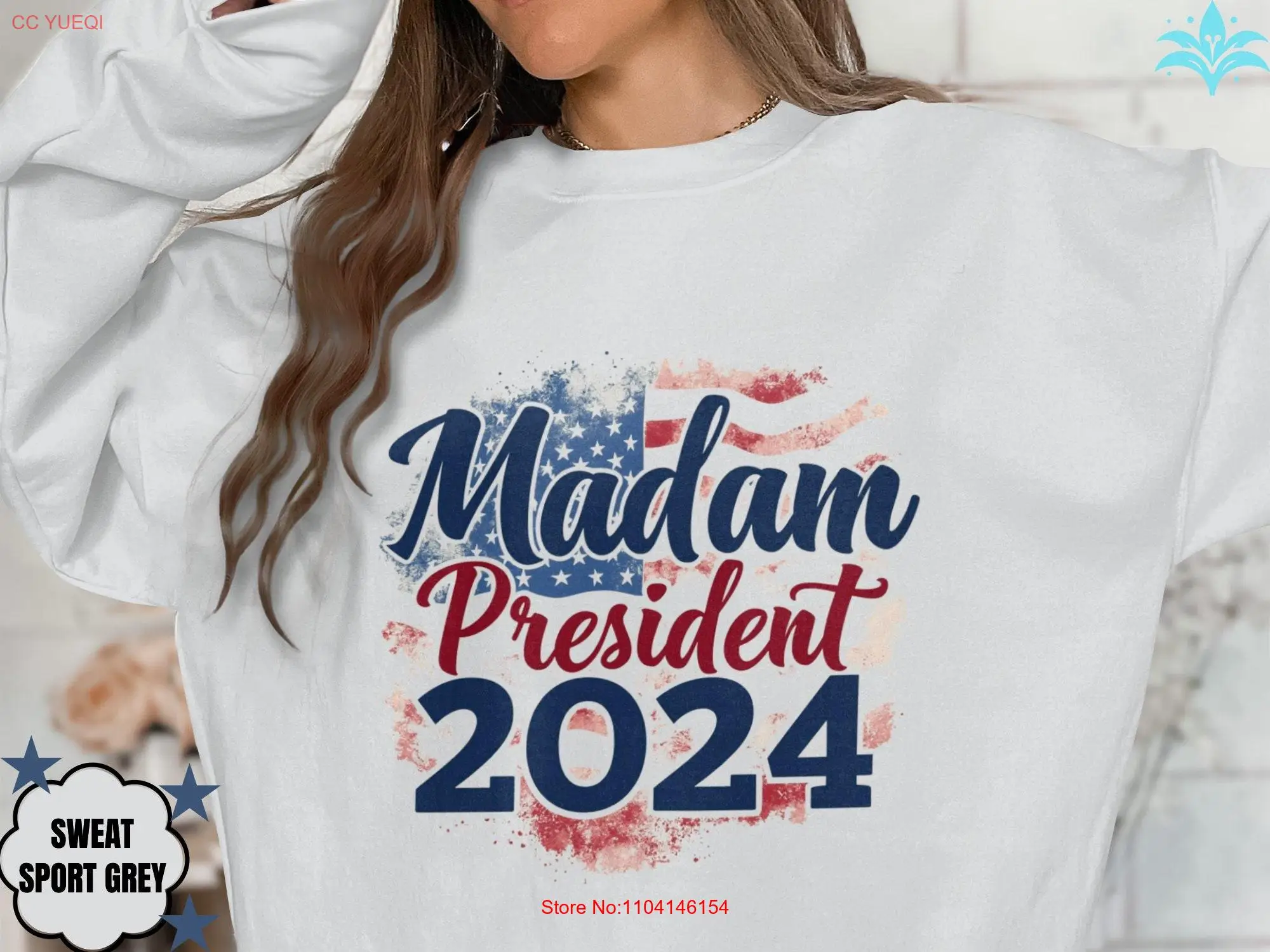 

Футболка Comfort Colors Madam 수.0 Kamala Harris 2024, рубашки с кампанией POTUS Girl Power
