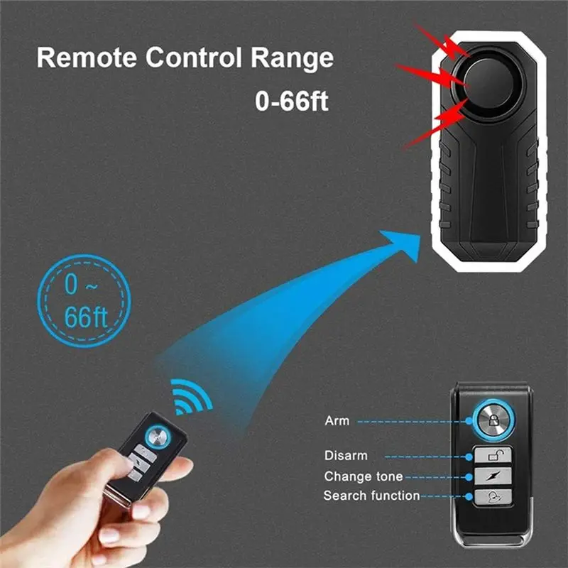 B29C- Security Lock Accessories Bicycle Remote Control Alarm Wireless Waterproof Bike Electric Motorcycle