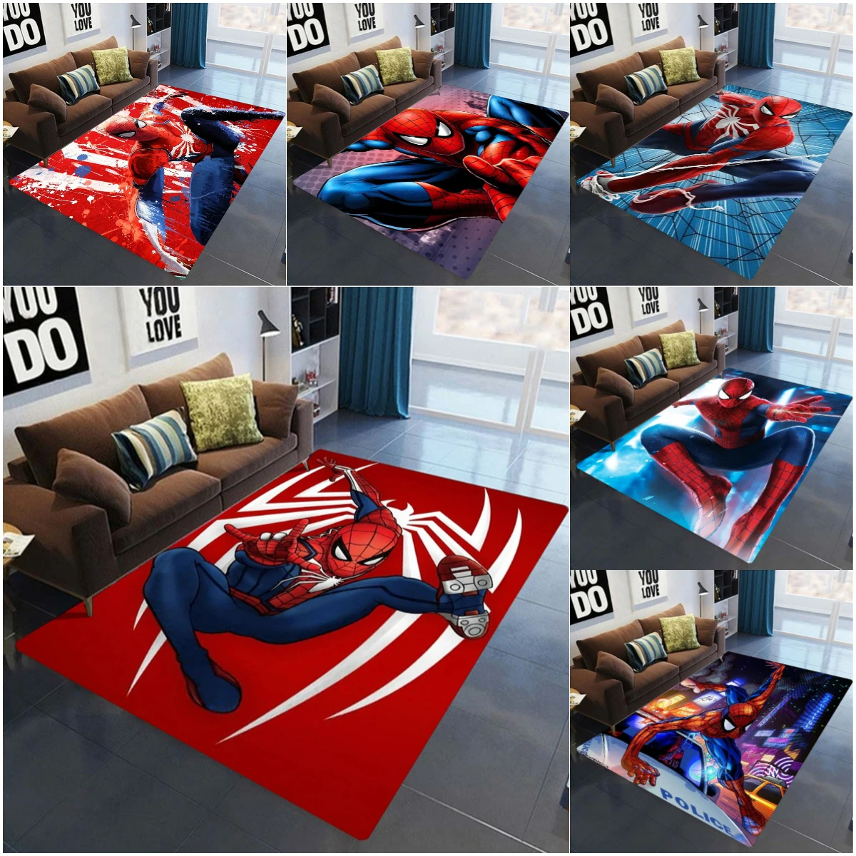 

MINISO Удивительный ковер «Человек-паук» для декора гостиной и детской спальни, мягкий ковер на тему аниме, идеальный подарок для фанатов ребенка