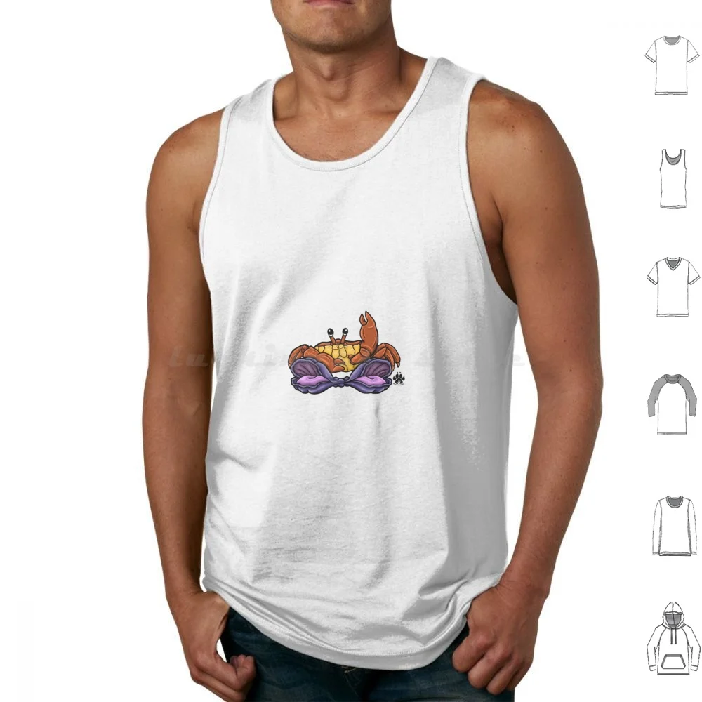 Drumming Crab Tank Tops Vest Sleeveless Under Da Sea Crab Clam Drummer Sea Band Crab Band Under The Sea