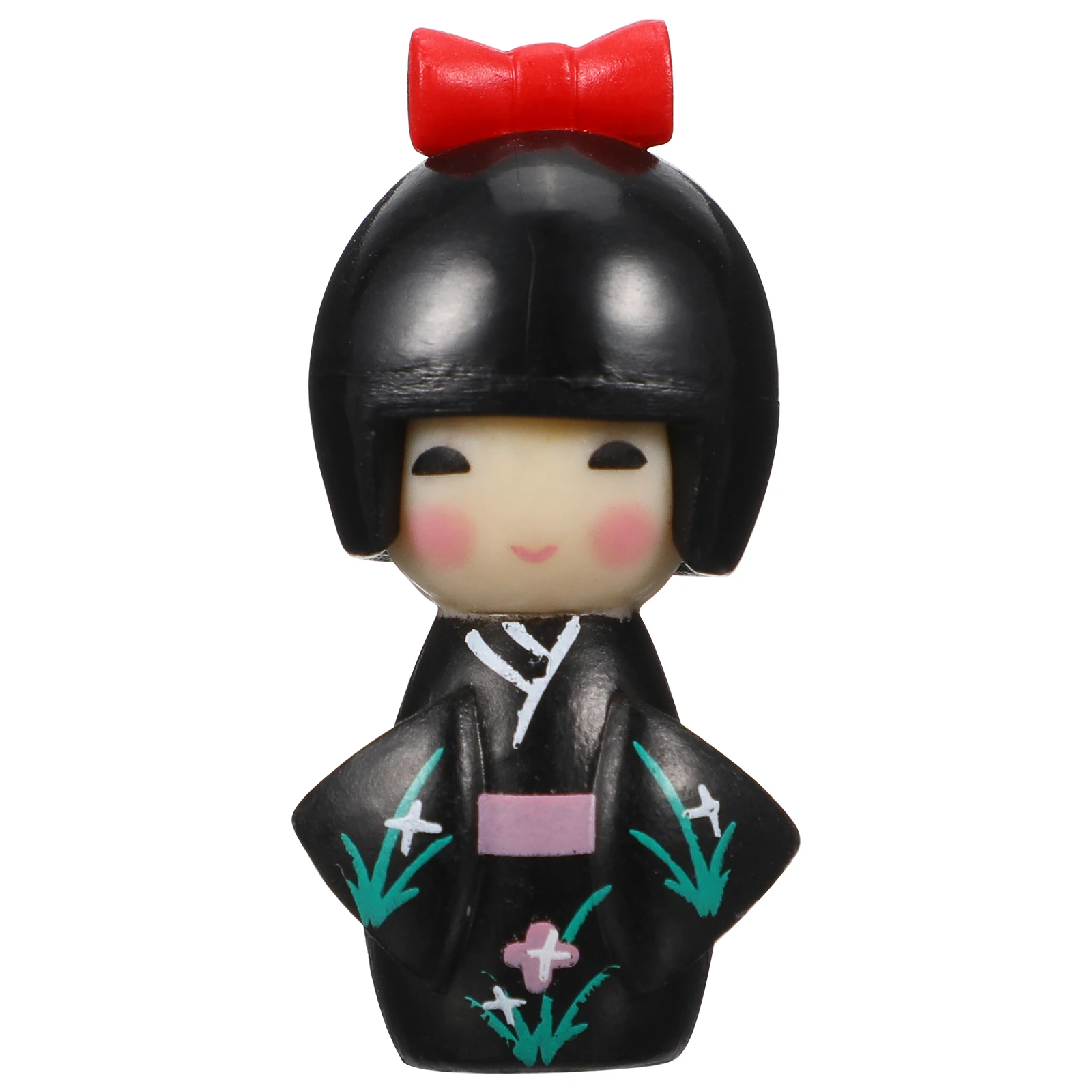 Operitacx Lot de 2 poupées Kimono en Bois - Mini poupée Kokeshi - Sculpture de Geisha Asiatique - Figurine Geisha Porte- Décoration de Table - Petit Bois