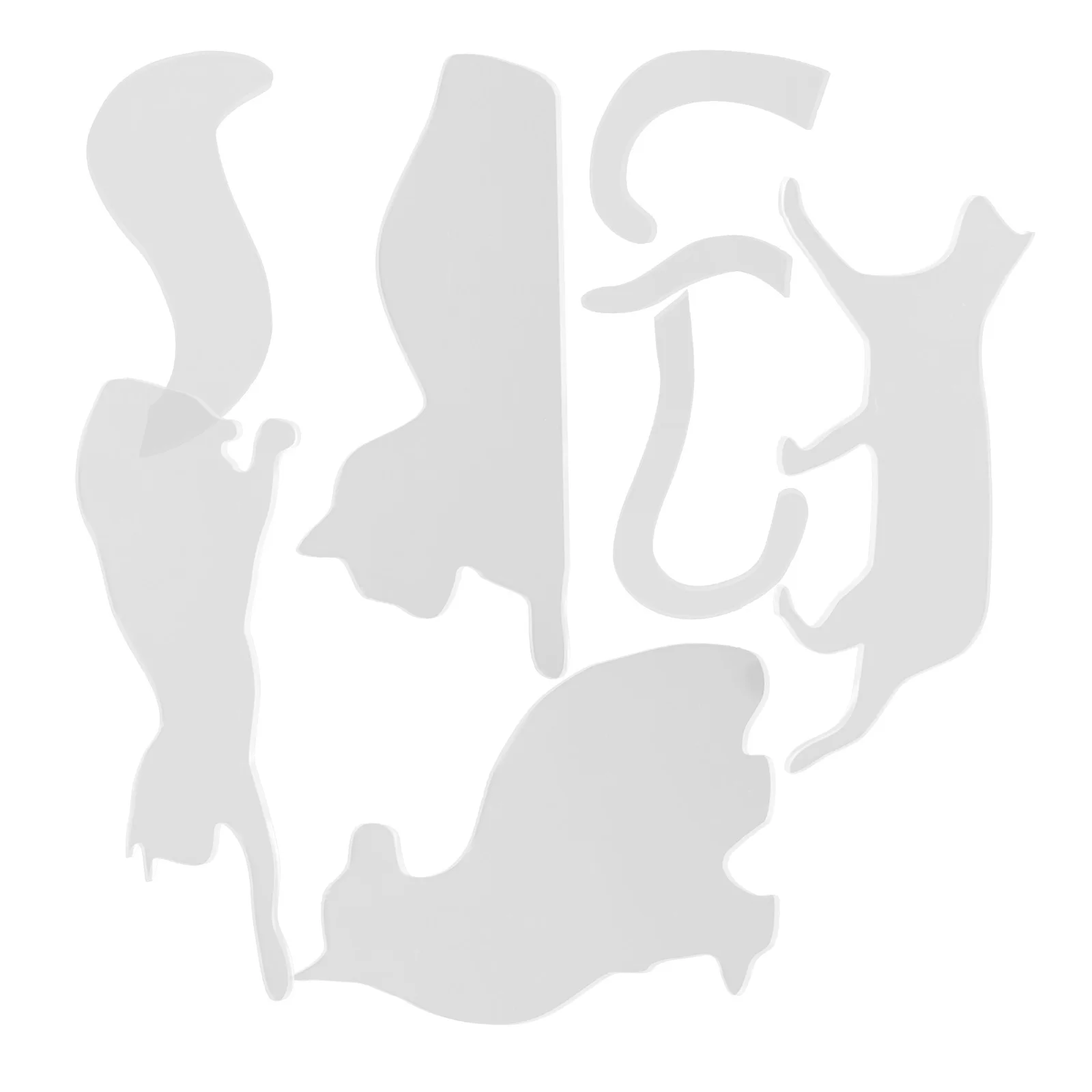 

1 set 1 Set Of Cat Template Ruler Shaped Quilting Templates Clear Acrylic Sewing Crafts Ruler For Diy Patchwork Quilting Tools