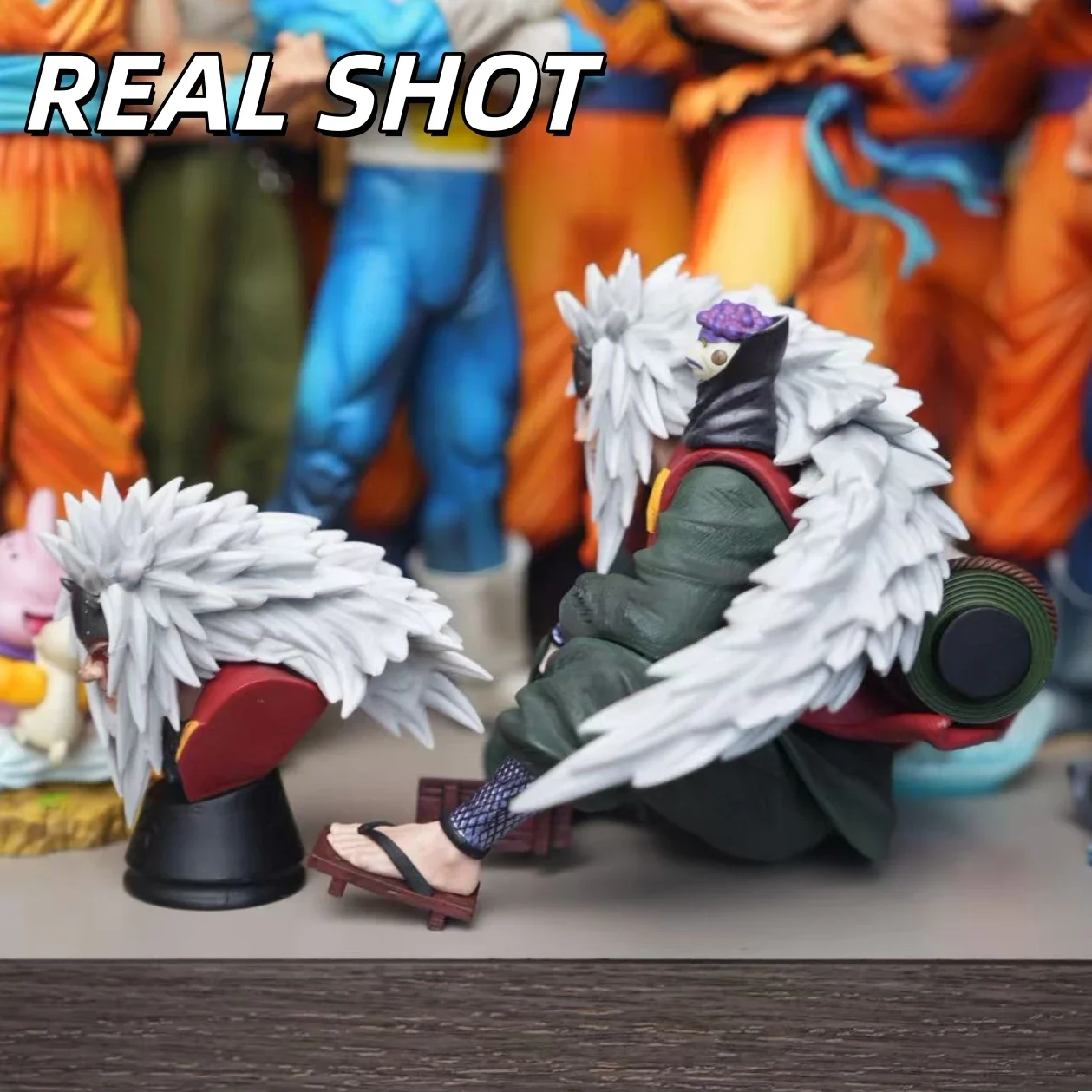 【HY STUDIO】Jiraiya Figure Sitting Pose Shippuden Anime Model Statue Collectible Toy Gift for Fans Decoration
