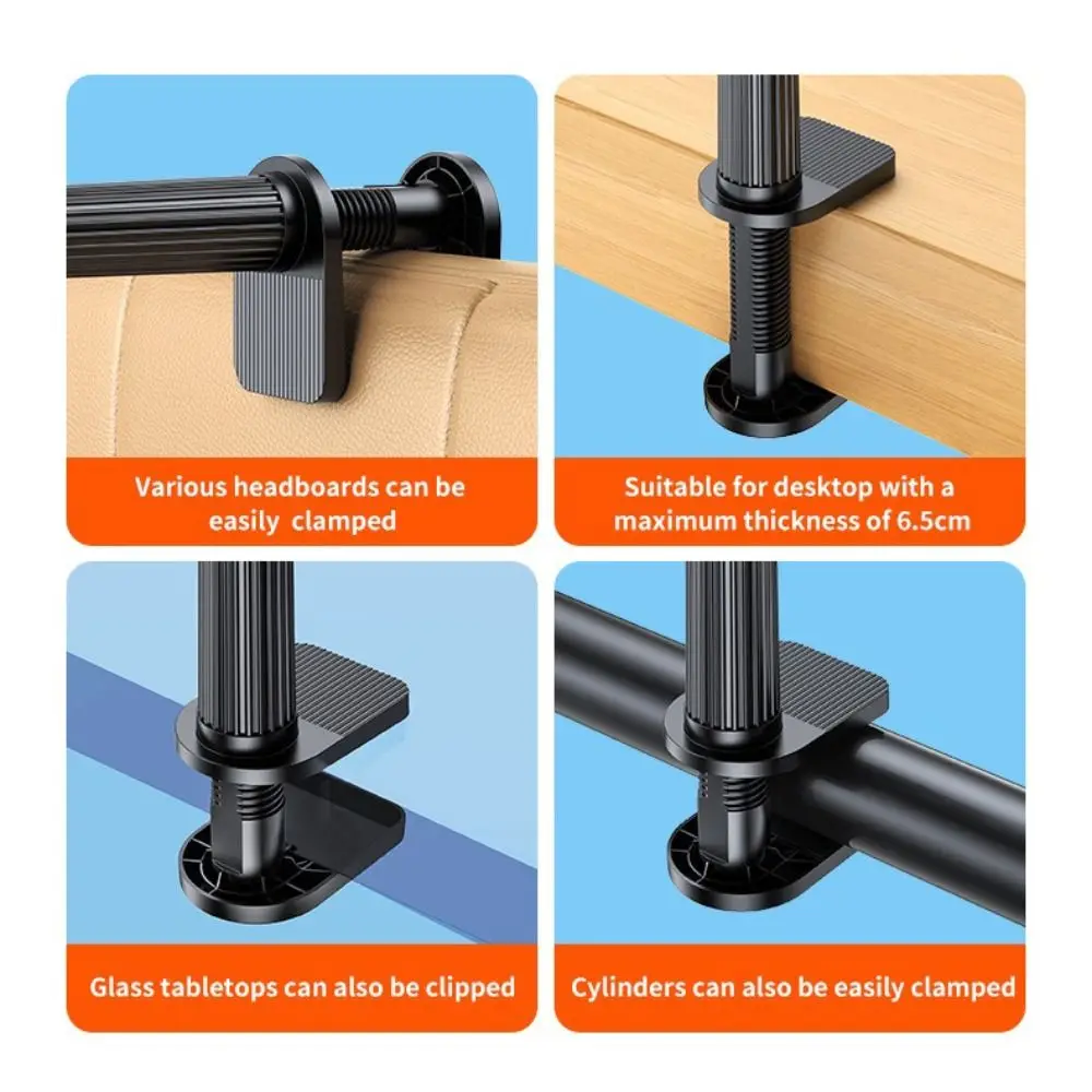 حامل هاتف محمول بمشبك مرن بزاوية قابلة للتعديل 360 درجة ° حامل كمبيوتر لوحي قابل للدوران بتصميم محمول بطول 70 سم #5