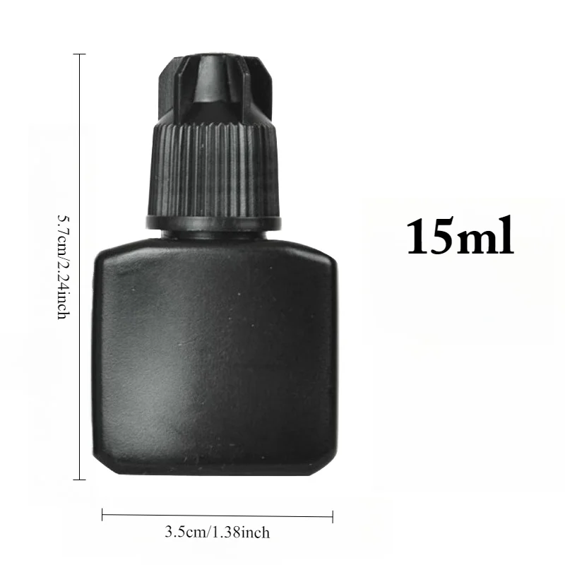 Bottiglia vuota professionale per colla per ciglia, contenitore adesivo per estensione ciglia con tappo a 5 lati, bottiglia quadrata ricaricabile da viaggio