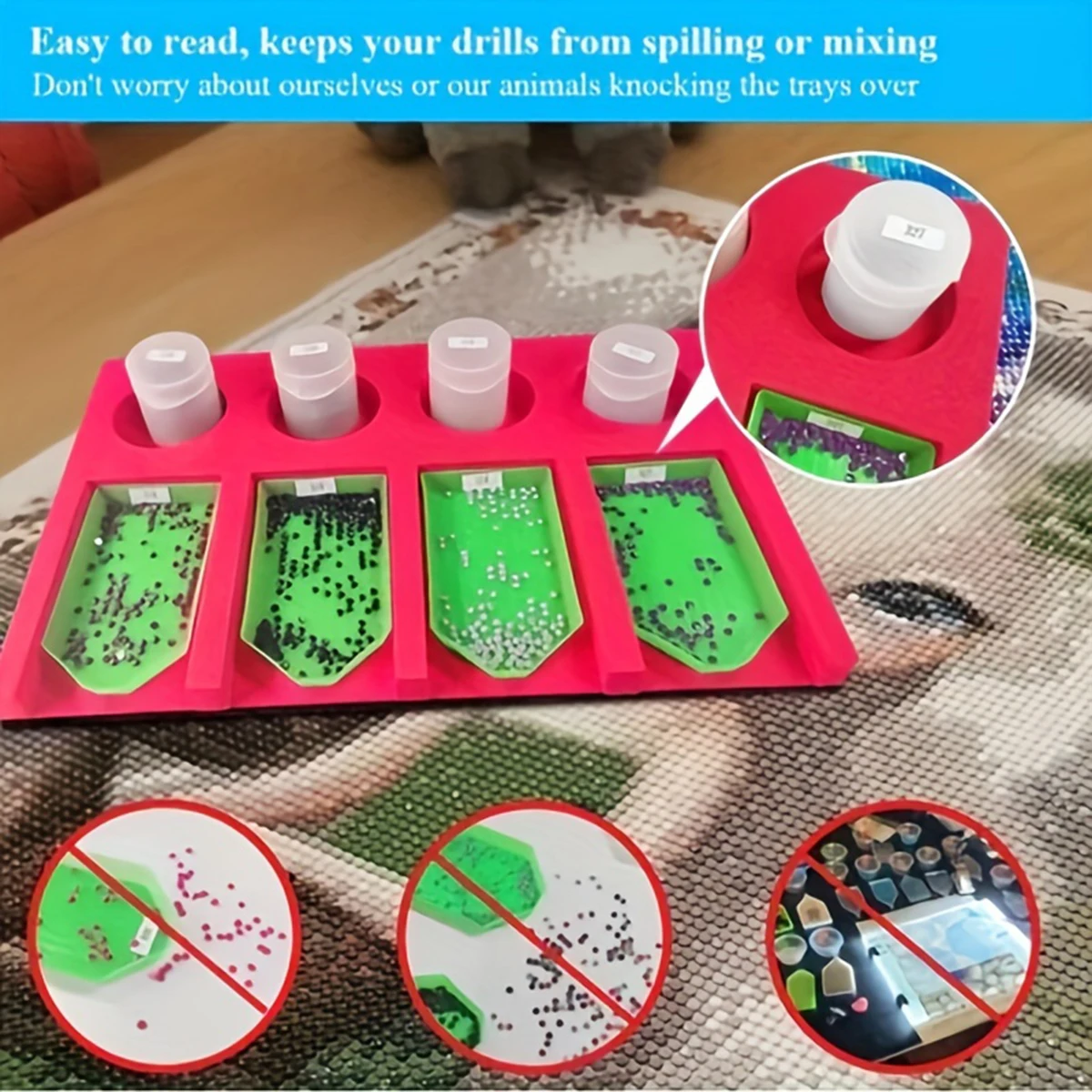 2pcs/set Foam Diamond Painting Cross Stitch Tool Moasic Accessories Tray Plate Organizer For Storage Boxes Containers