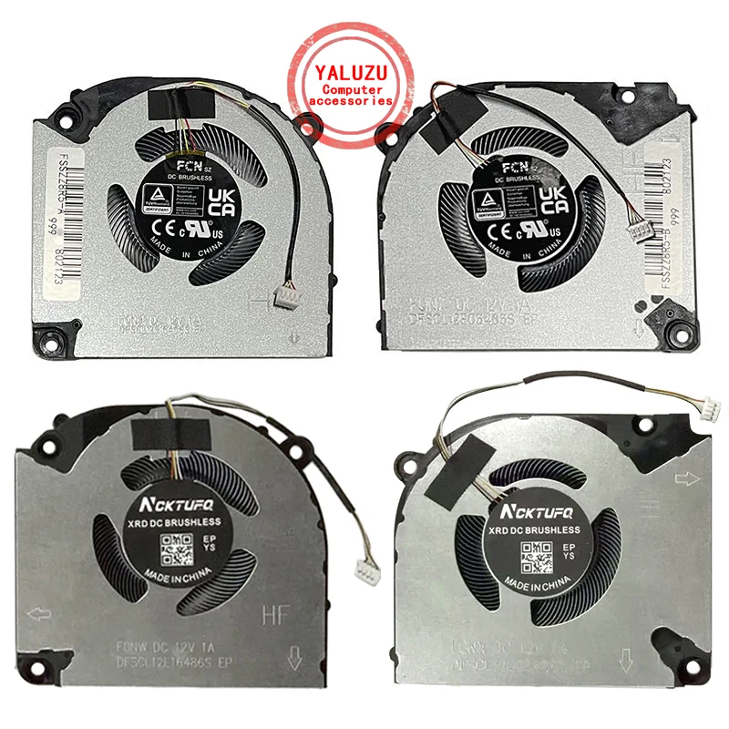 New Laptop CPU GPU Cooling Fan For MACHENIKE L15/L15A RN L15C PNK/L15C PNP/L15C PNJ S15C PNK DC5V DC12V