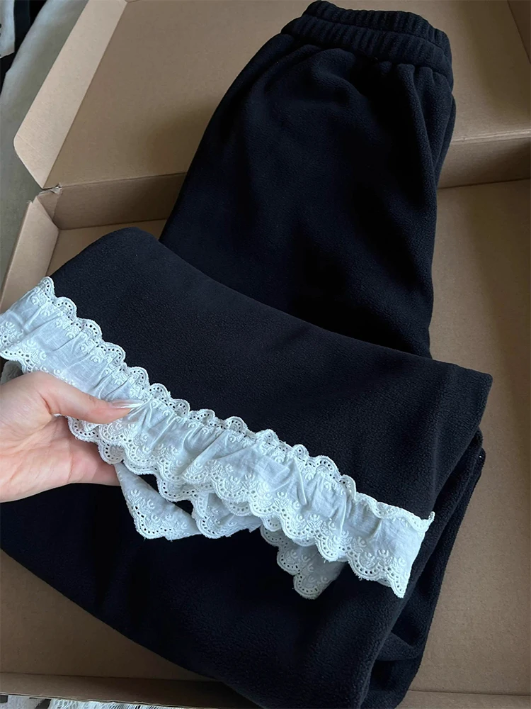 Pantaloni da donna larghi primaverili in mussola elastici da jogging Minimalismo stile coreano per il tempo libero da donna College Pendolarismo All-Match Traspirante Nuovo