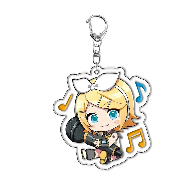 Kagamine Rin Len Anime Figure Keychain Keyrings Hatsune Miku Kaito Meiko Keychain Keyrings Itabag Pendant Accessories Toys Gifts