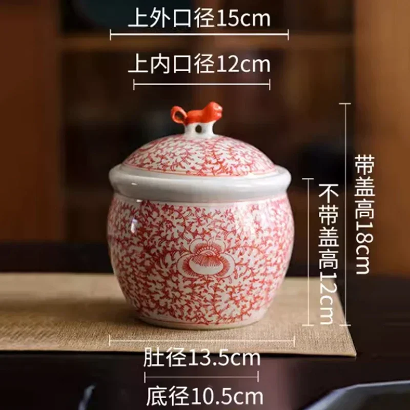 Chinese Style Enamel Colored Ceramic Vase Light Luxury Wedding Decoration  Double Happiness Sealed Candy General Jar Home Vase