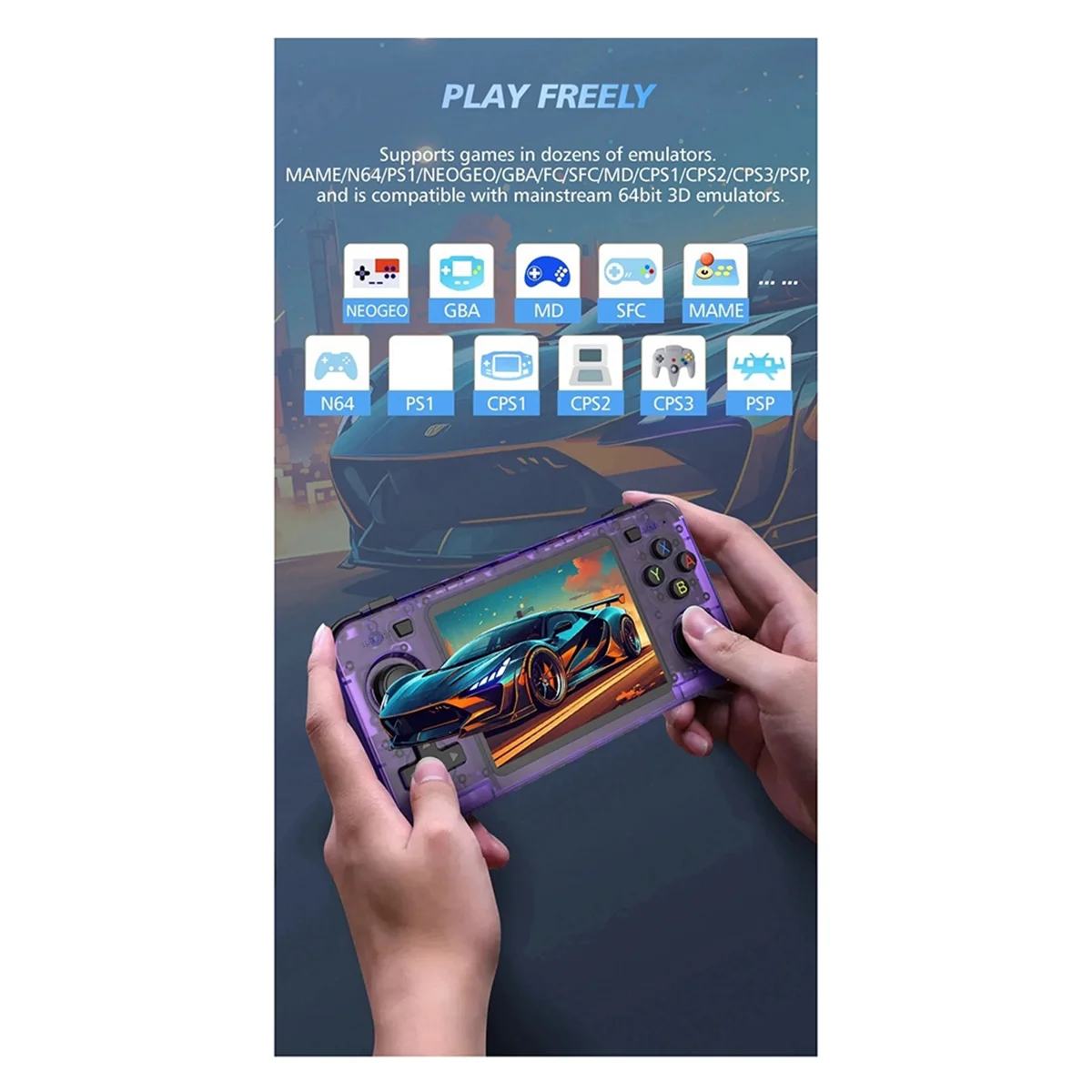 

Новинка 2025 года — портативная игровая консоль R36H в стиле ретро, 64 г, 20000 + игра, Linux, 3,5-дюймовый портативный карманный видеоплеер для детей, подарок B