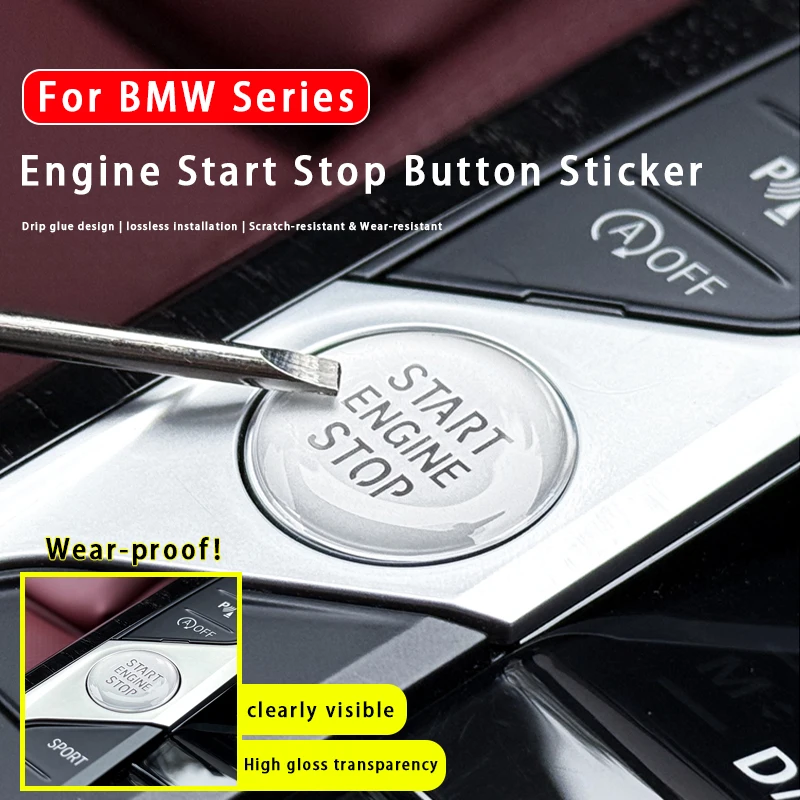 

For BMW 2 3 4 8 Series X3 X4 X5 X6 X7 Z4 2019-2026 Drip Glue Material Car Engine One-Touch Start Button Cover Sticker Trim