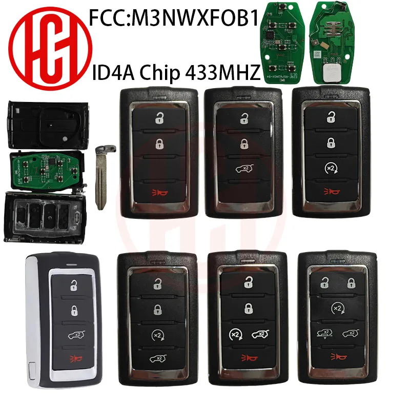

Smart Remote Car Key 433MHz 4A Chip M3NWXF0B1 for Jeep Wagoneer Grand Cherokee L 2021 2022 2023 Car Key With 3 4 6 Buttons