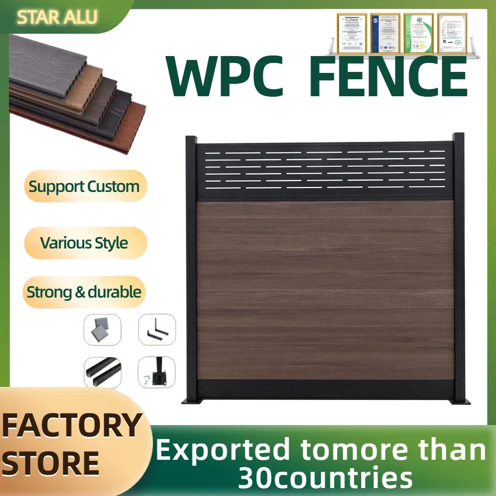 WPC Fence New Design Co-extrusion Composite Wpc  Customization Garden  Privacy Outdoor  Panels House Security
