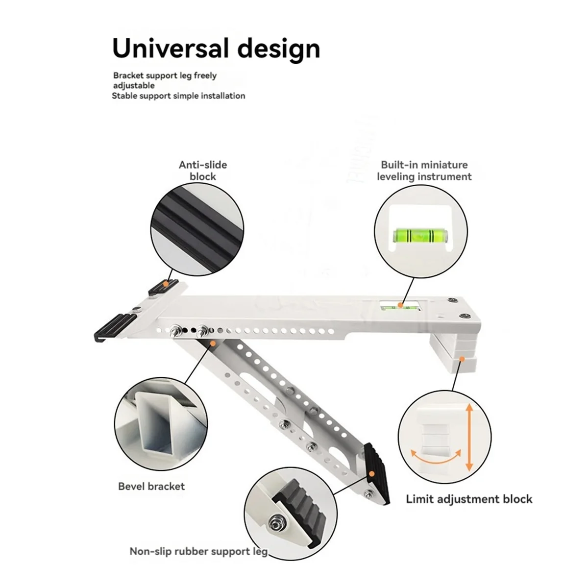 Raamairconditioner steunbeugel, verstelbare antislip schokabsorberende mat Raam AC veilige steunbeugel installeren