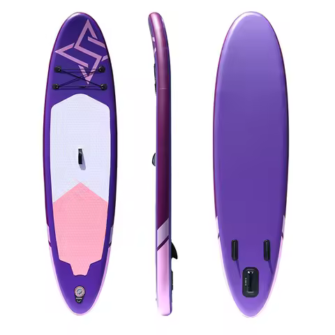 Inflatable Surfboard, SUP Board Drop Seam Construction Non-Slip EVA Deck Family Paddle Board 10'6"
