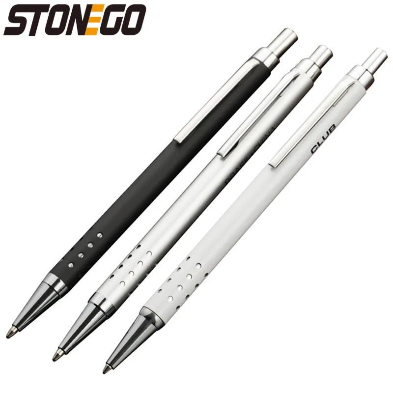 Metall-Gelstift, einziehbarer Kugelschreiber, glattes Schreiben, mittelgroße schwarze Tintenspitze, Büro, Schule, Studium, Schreibstifte, Schreibwaren