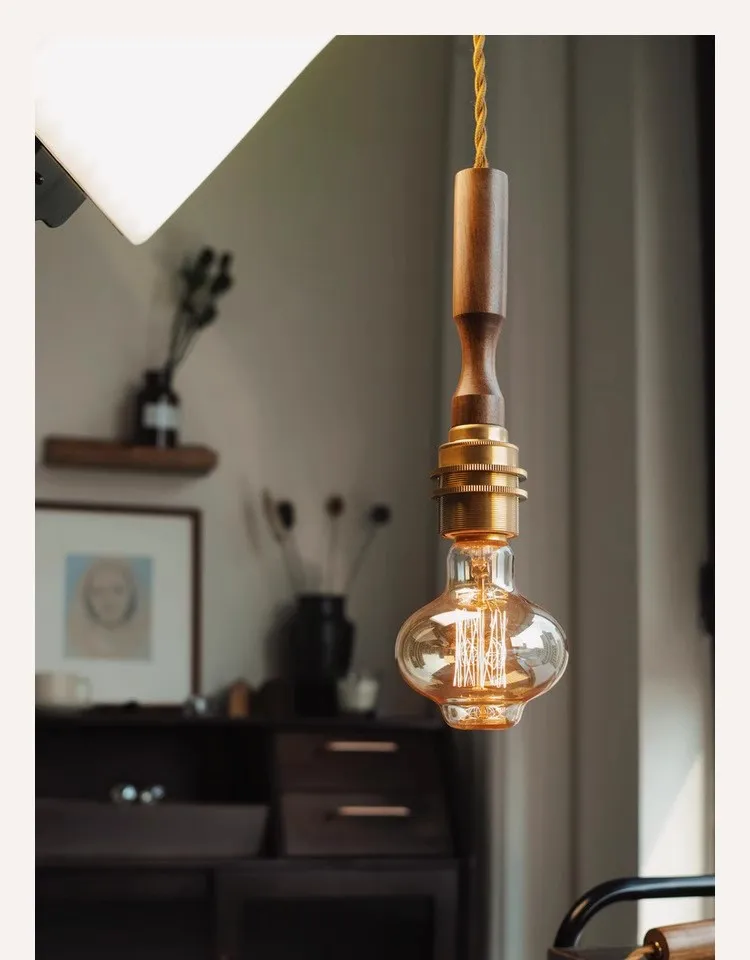 

American retro wood chandelier solid wood baking shop coffee shop window bar bedside LOFT track meal chandelier