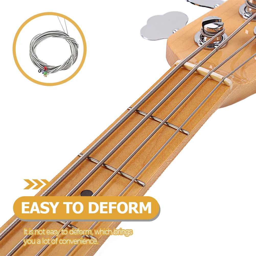 

1Set Stainless Steel Bass Strings Durable High-Grade Metal Music Wire Replace Instrument Strings Professional Beginner