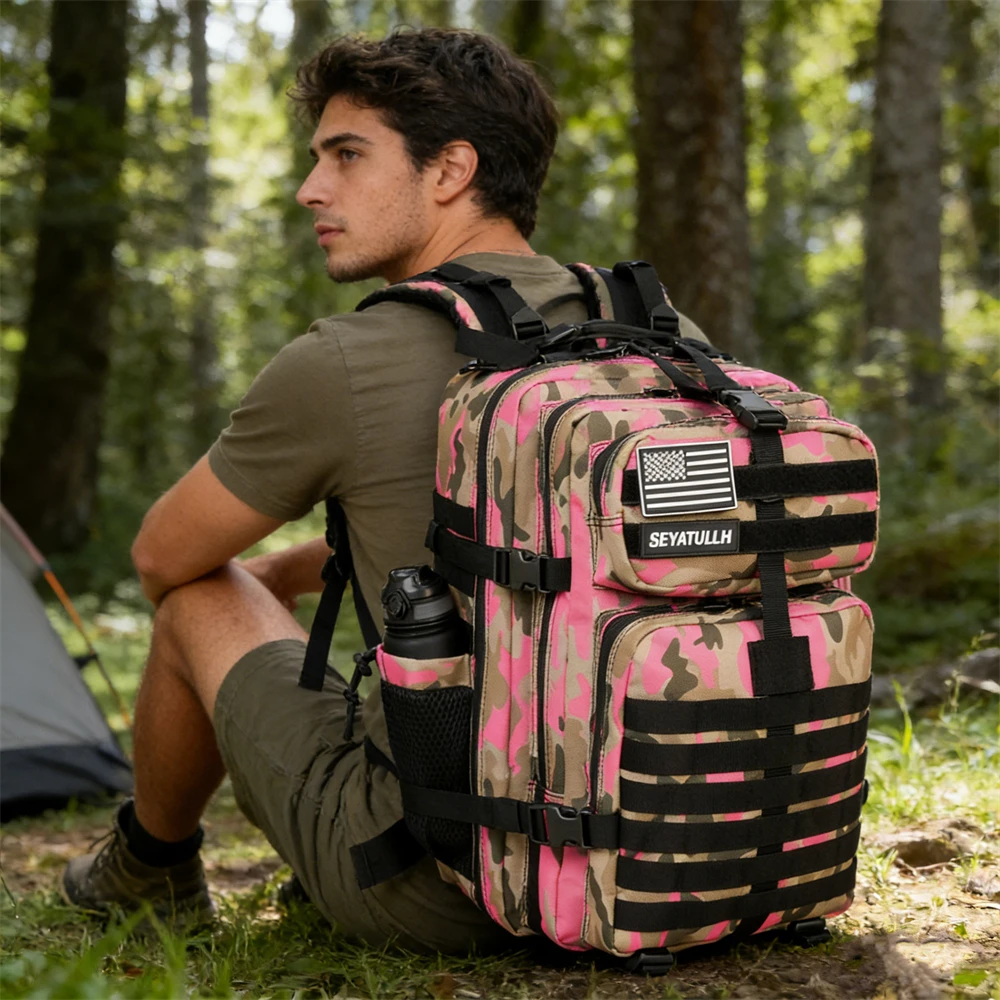 45L Tactical Backpack 3P Bag 3 Days Assault Outdoor Backpack Waterproof Climbing Rucksack Camping Hiking Hunting Mochila Bag